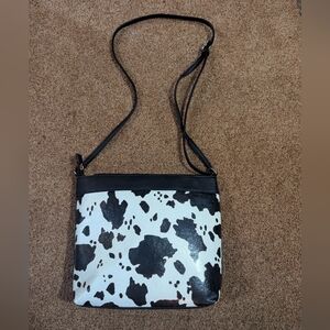 Black And White Cow Print Crossbody Bag